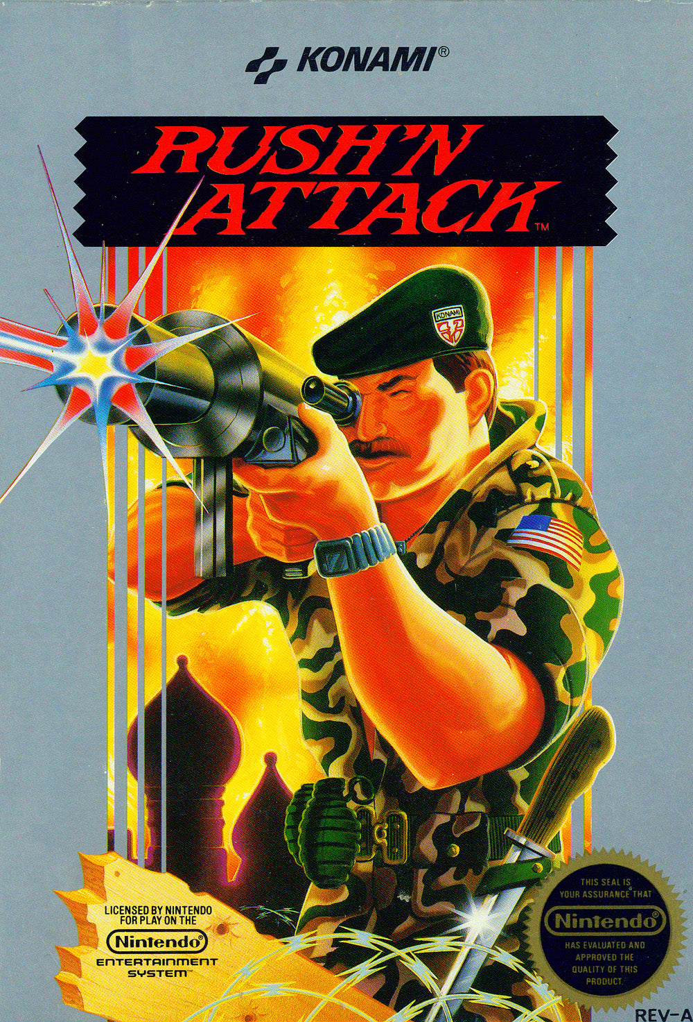 RUSH'N ATTACK - NES (W/BOX & MANUAL)