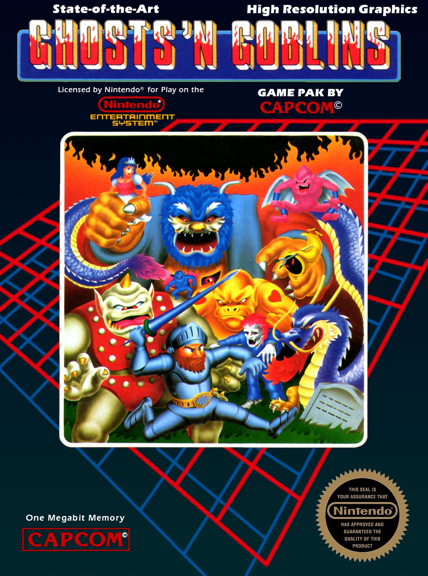 GHOSTS 'N GOBLINS - NES (W/BOX & MANUAL)
