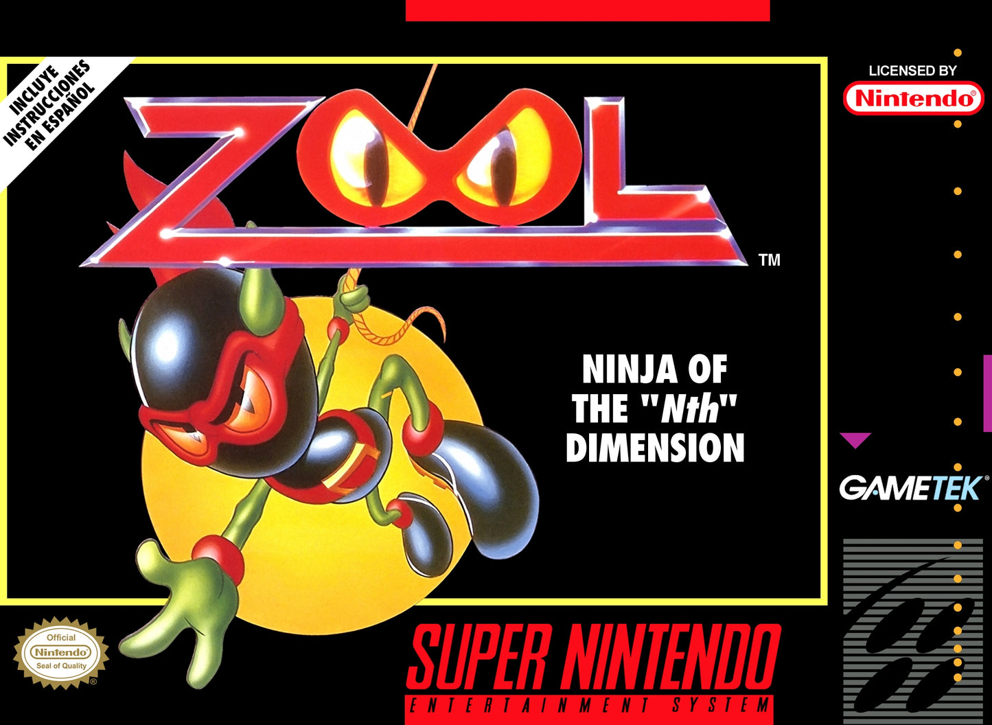ZOOL: NINJA OF THE NTH DIMENSION - SNES (W/BOX & MANUAL)