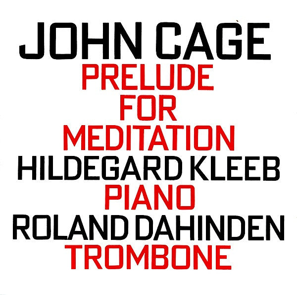 CAGE, JOHN - PRELUDE FOR MEDITATION