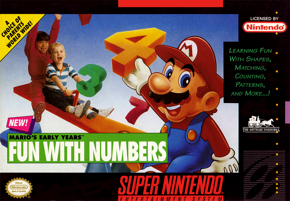 MARIO'S EARLY YEARS: FUN WITH NUMBERS - SNES (W/BOX & MANUAL)