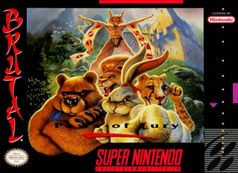 BRUTAL PAWS OF FURY - SNES (W/BOX & MANUAL)