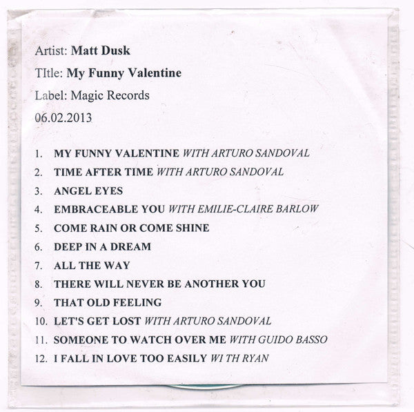 DUSK, MATT - MY FUNNY VALENTINE (DLX HOLIDAY 3CDS)