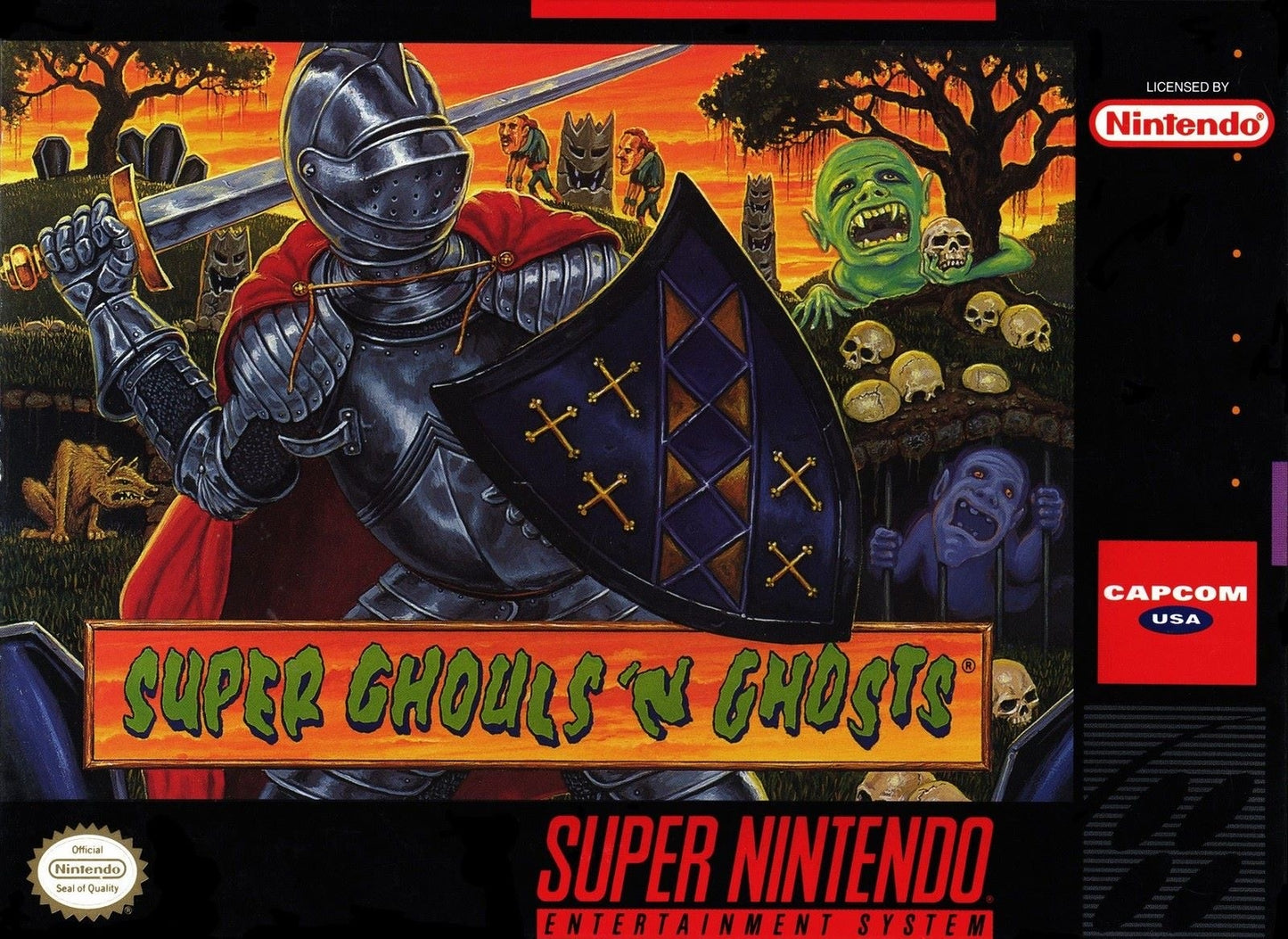 SUPER GHOULS 'N GHOSTS - SNES (W/BOX & MANUAL)