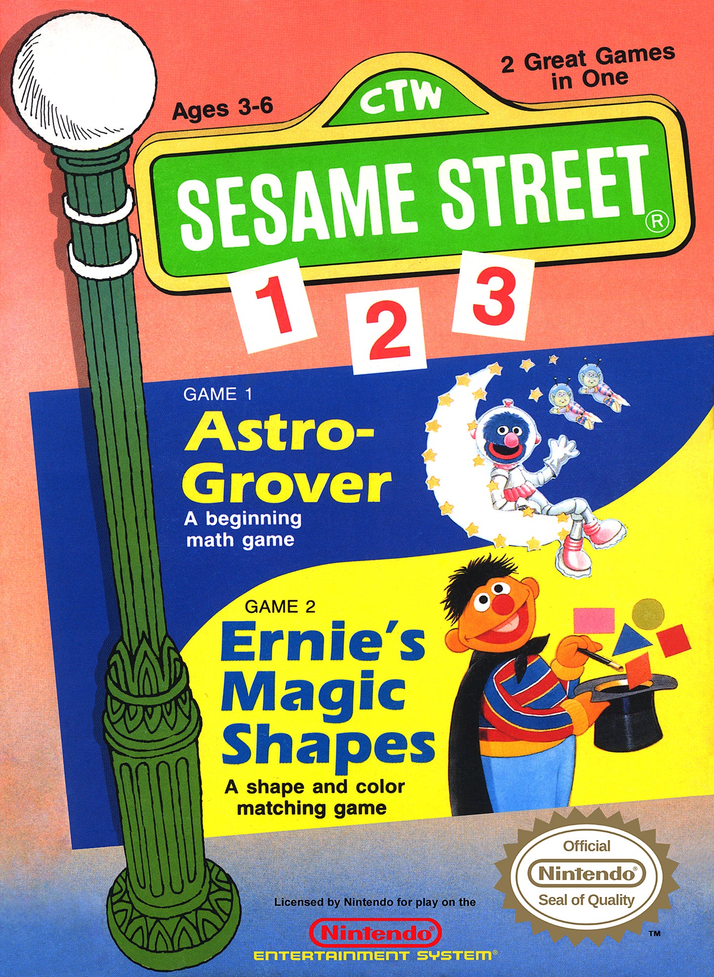 SESAME STREET 123 - NES (W/BOX & MANUAL)