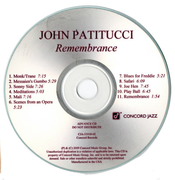 PATITUCCI, JOHN - REMEMBERANCE