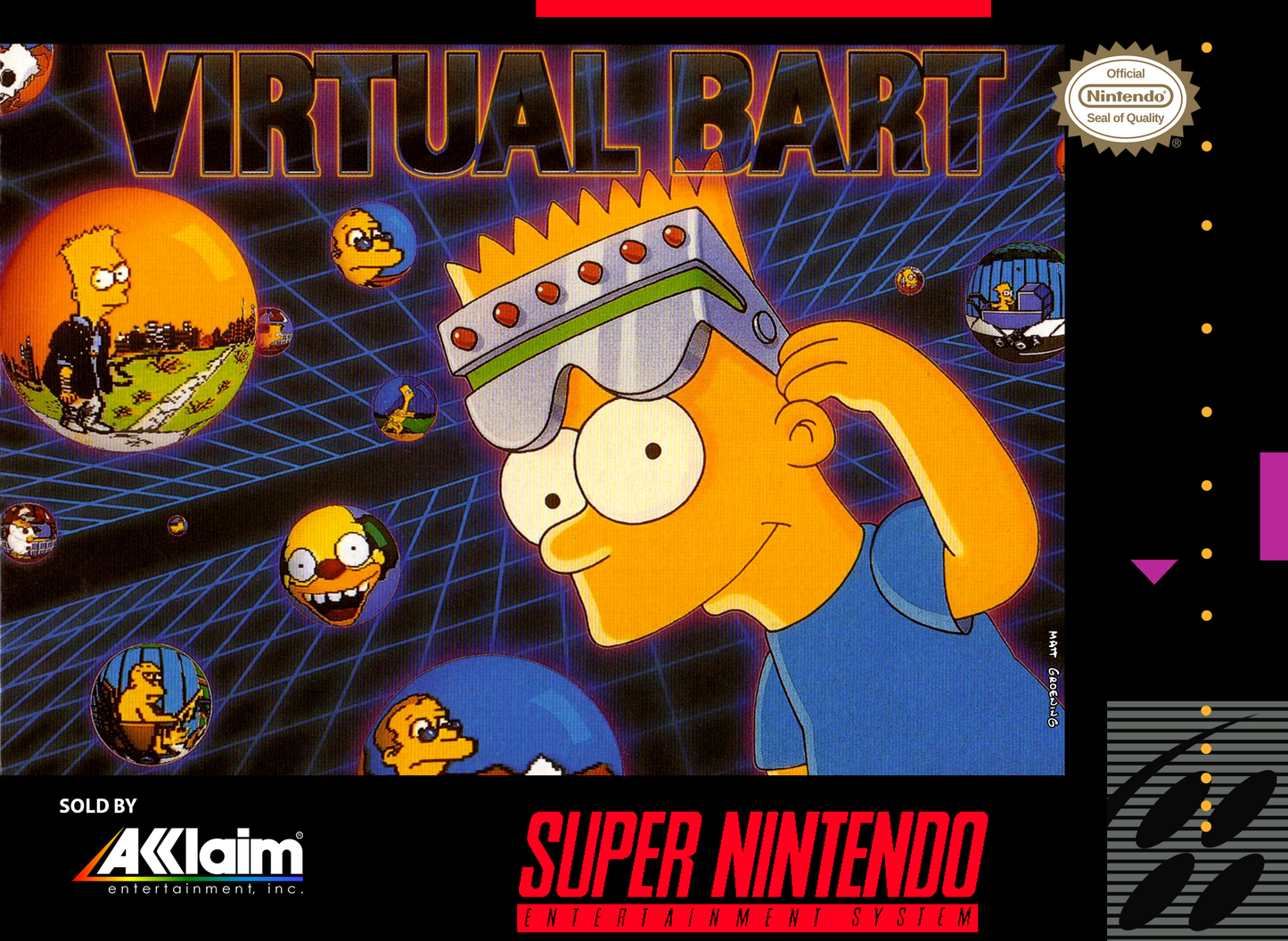VIRTUAL BART - SNES (W/BOX & MANUAL)
