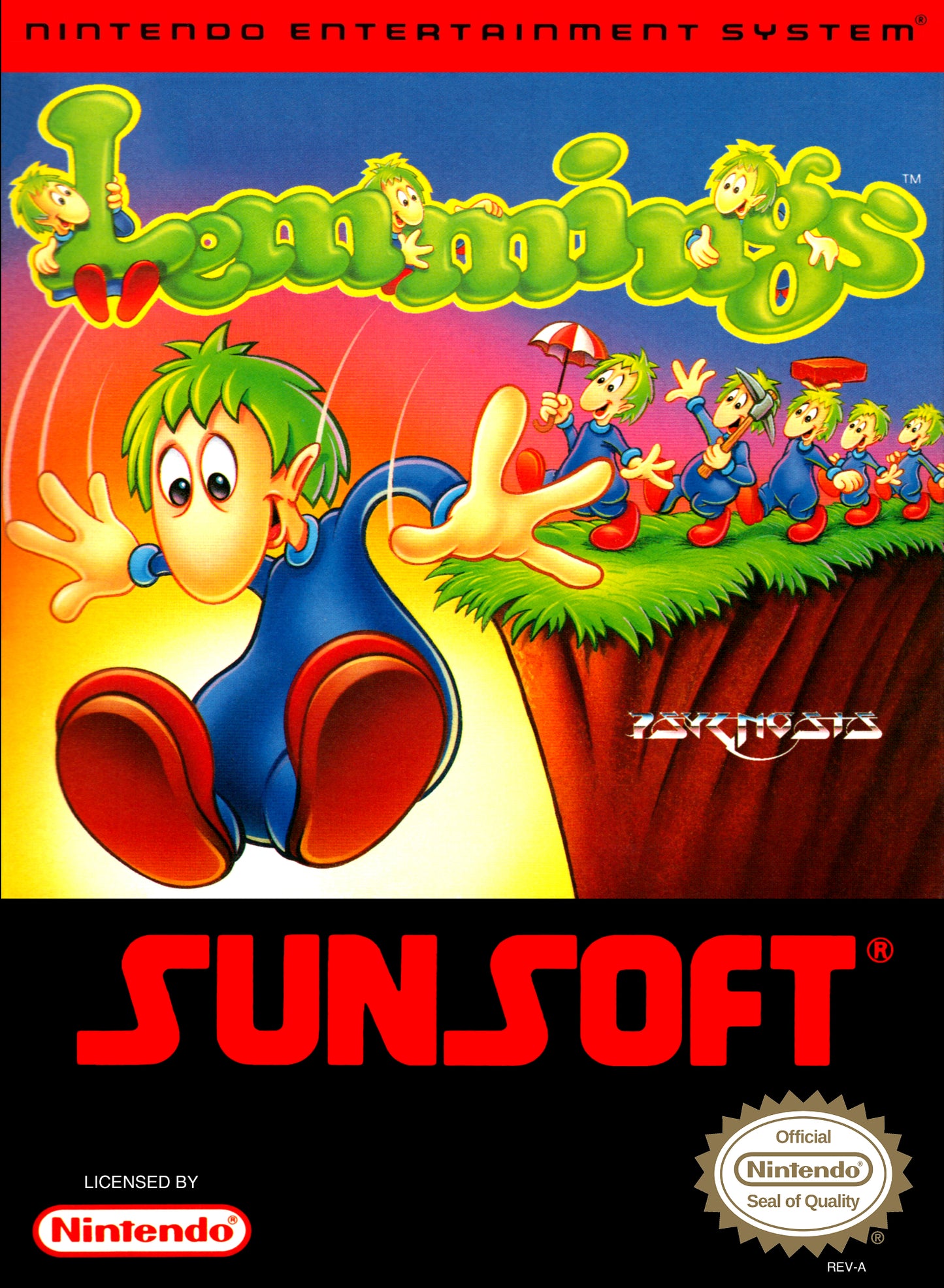 LEMMINGS - NES (W/BOX & MANUAL)