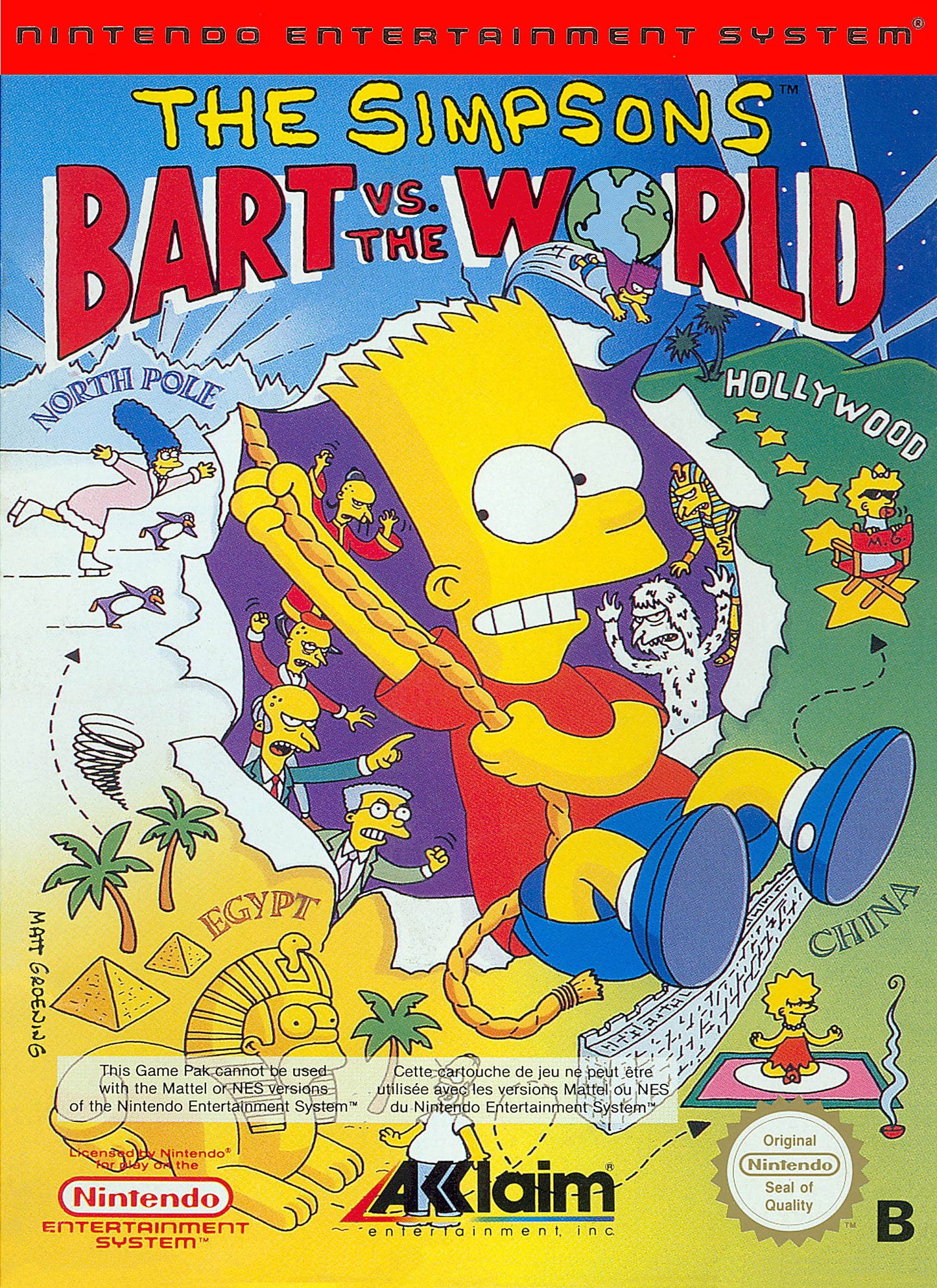 SIMPSONS: BART VS. THE WORLD - NES (W/BOX & MANUAL)
