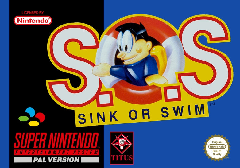 S.O.S.: SINK OR SWIM  - SNES (W/BOX & MANUAL)