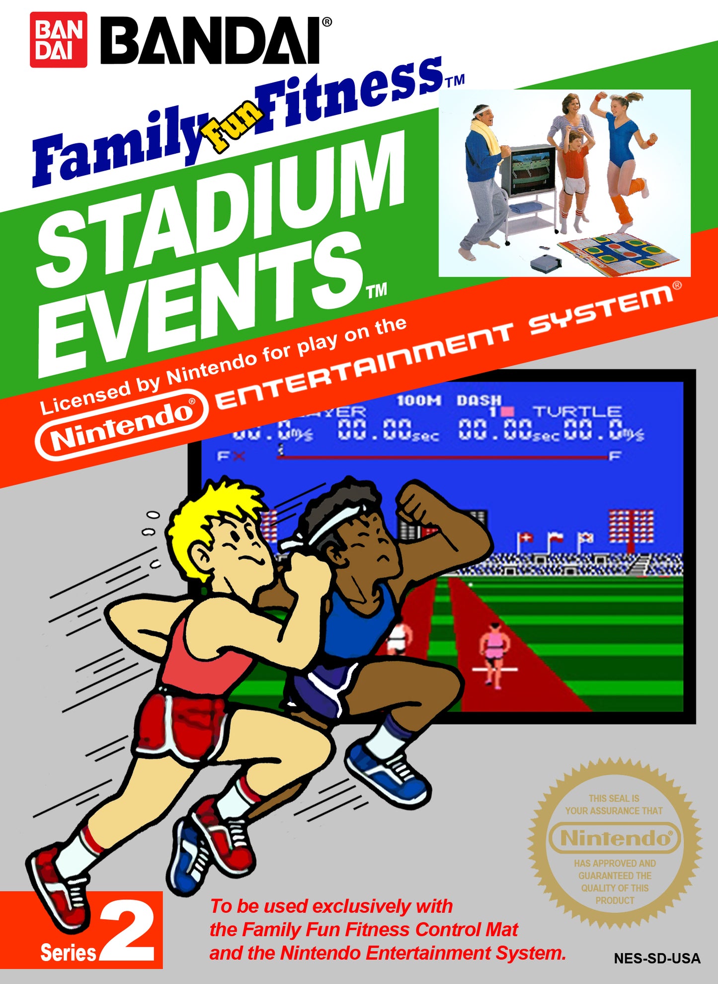 FAMILY FUN FITNESS STADIUM EVENTS  - NES (W/BOX & MANUAL)