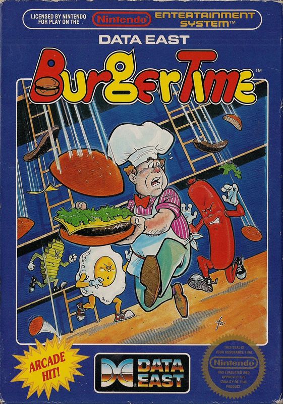 BURGER TIME  - NES (W/BOX & MANUAL)