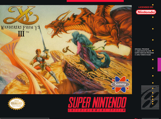 YS III: WANDERERS FROM YS  - SNES (W/BOX)