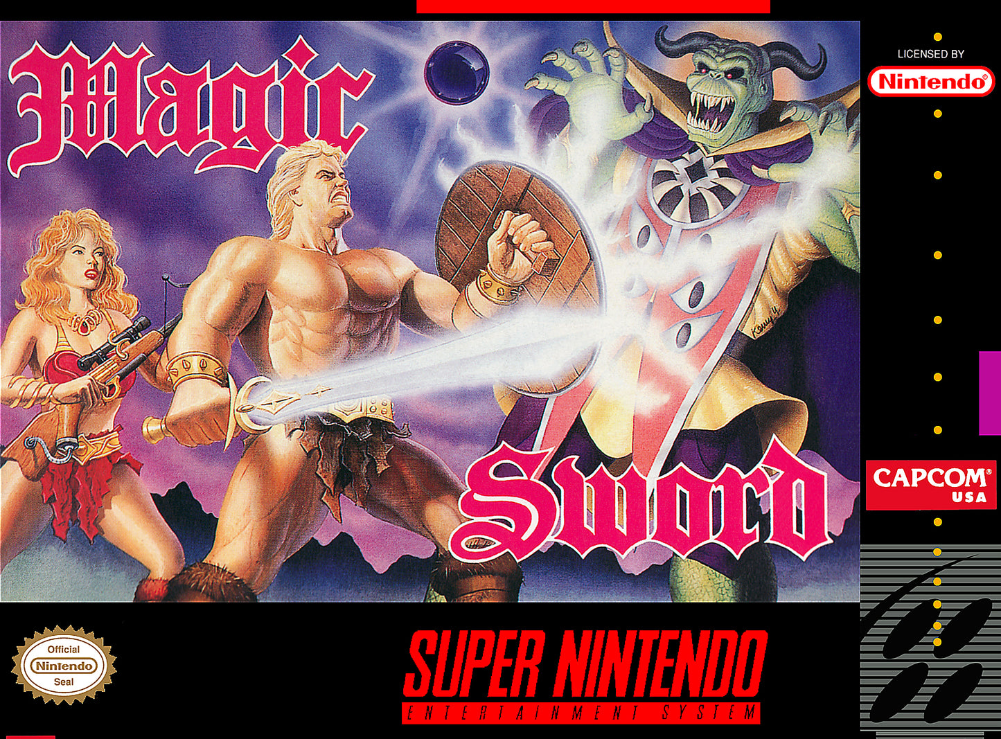 MAGIC SWORD  - SNES (W/BOX & MANUAL)