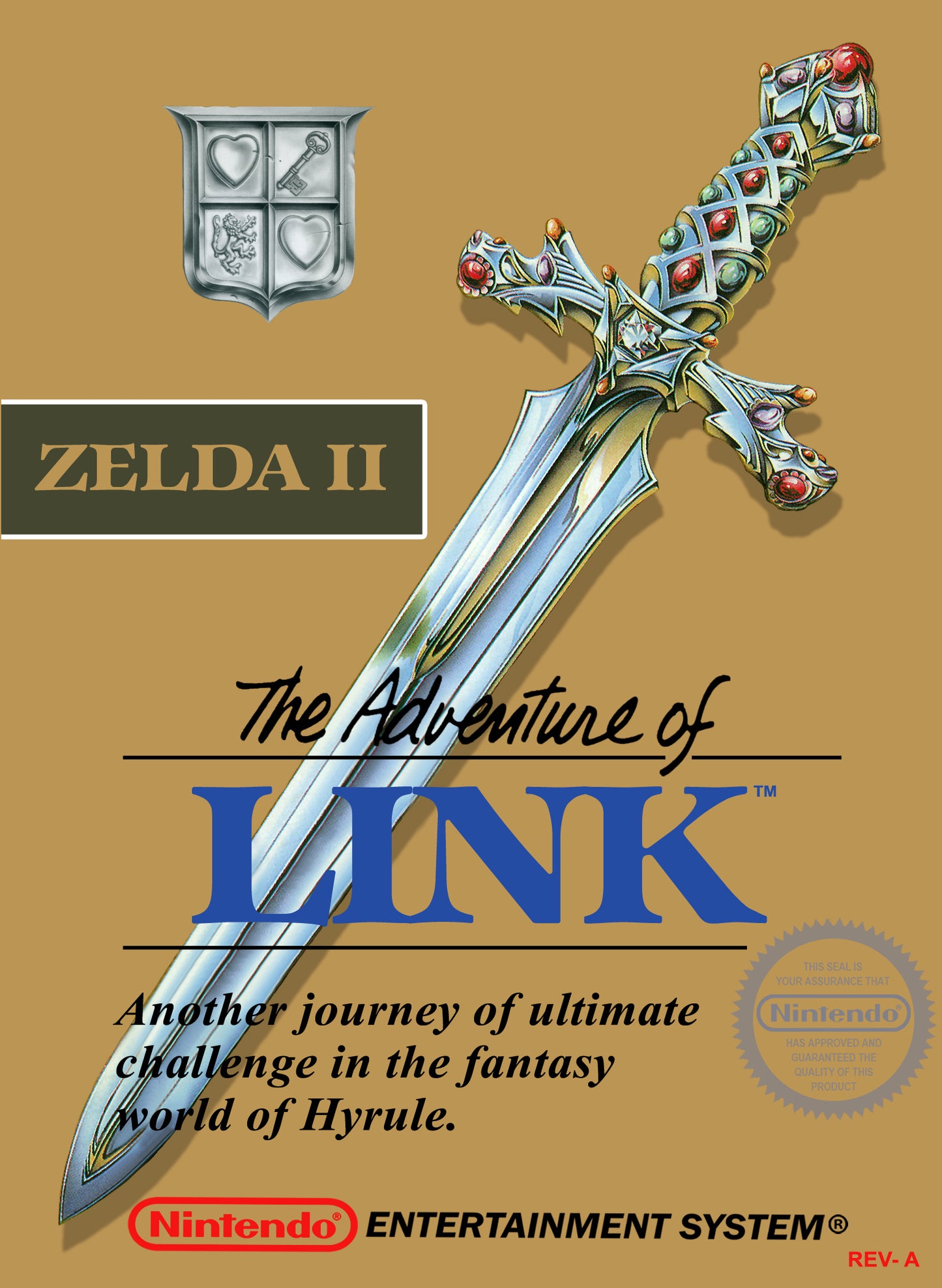 ZELDA II: THE ADVENTURE OF LINK (GOLD CARTRIDGE)  - NES (W/BOX, NO MANUAL)