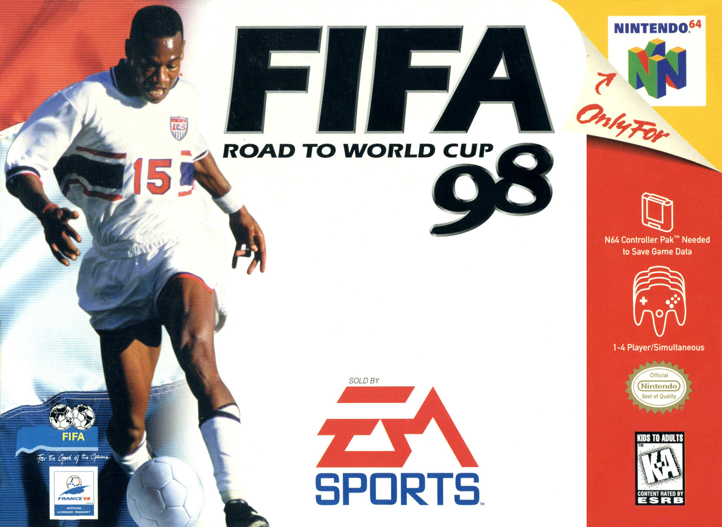 FIFA ROAD TO WORLD CUP 98  - N64 (W/BOX & MANUAL)