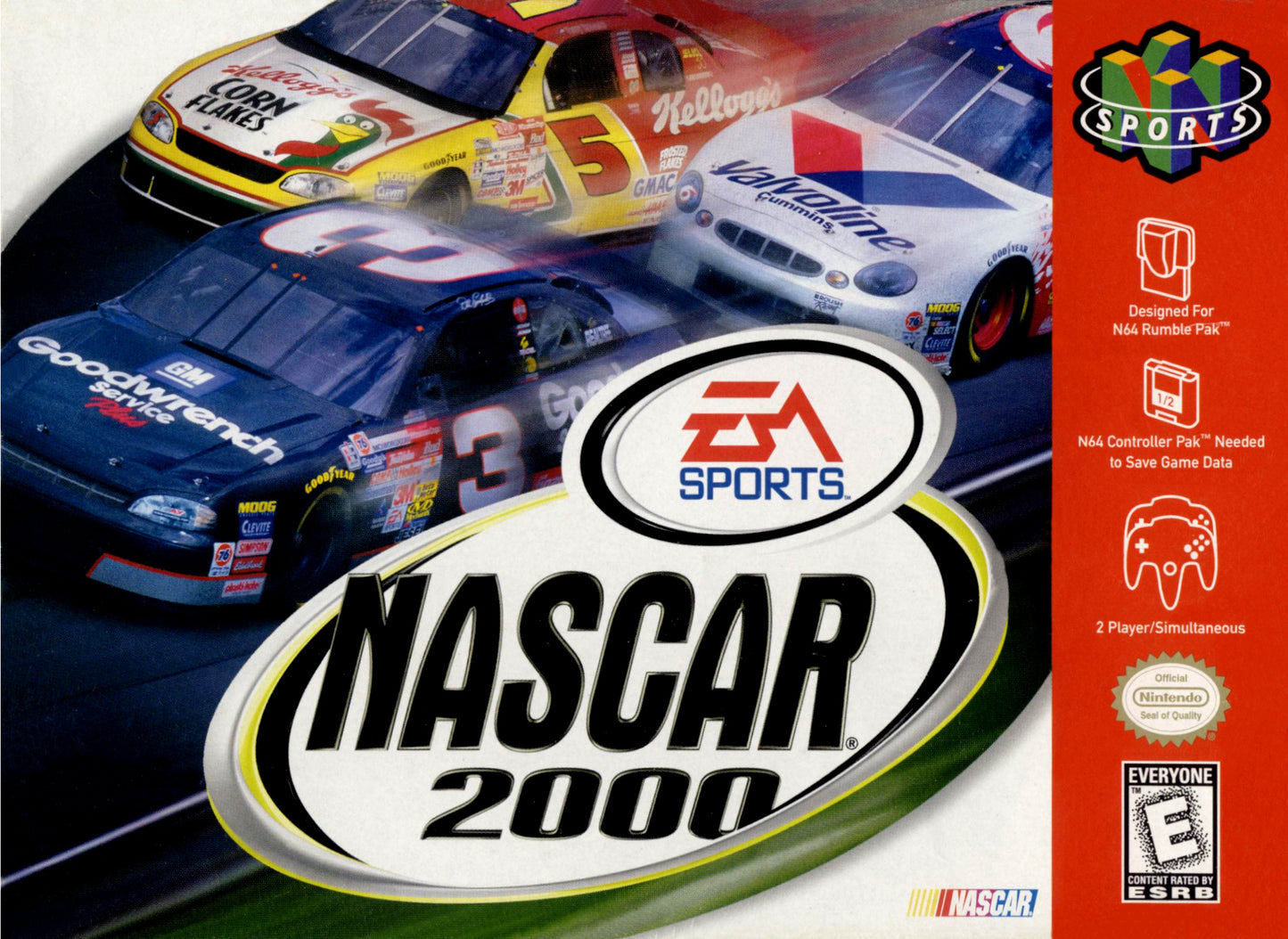 NASCAR 2000  - N64 (W/BOX & MANUAL)