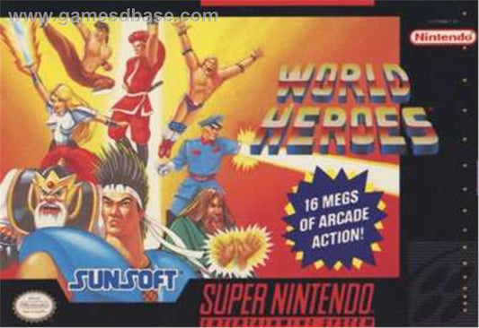 WORLD HEROES 2  - SNES (W/BOX & MANUAL)