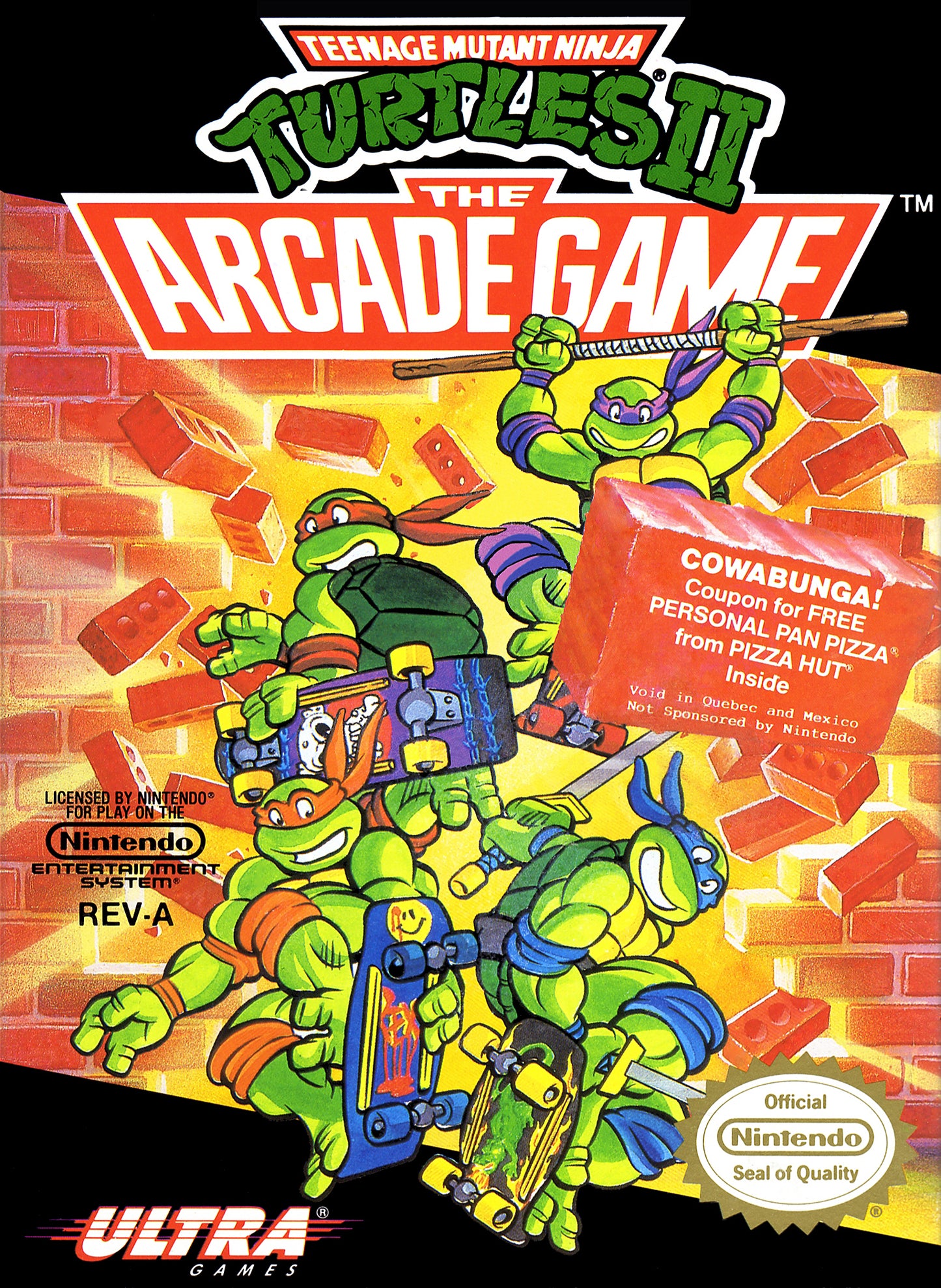 TEENAGE MUTANT NINJA TURTLES II: THE ARC  - NES (W/BOX & MANUAL)