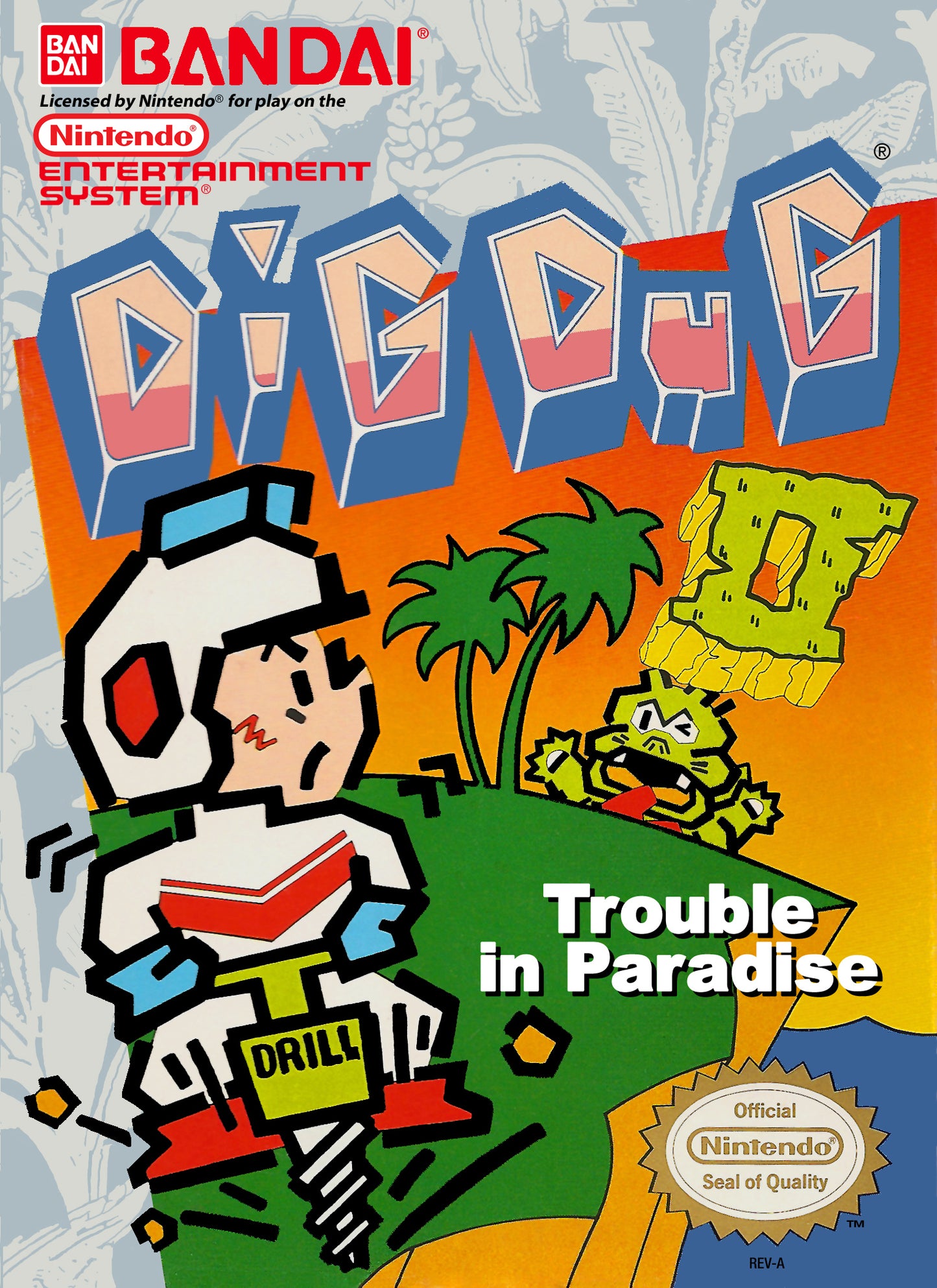 DIG DUG II: TROUBLE IN PARADISE  - NES (W/BOX)