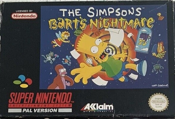 SIMPSONS: BART'S NIGHTMARE  - SNES (W/BOX & MANUAL)