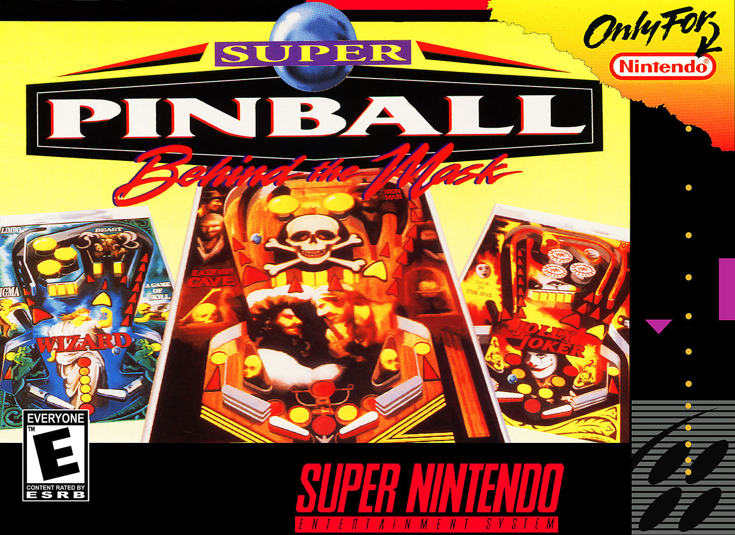 SUPER PINBALL: BEHIND THE MASK  - SNES (W/BOX & MANUAL)