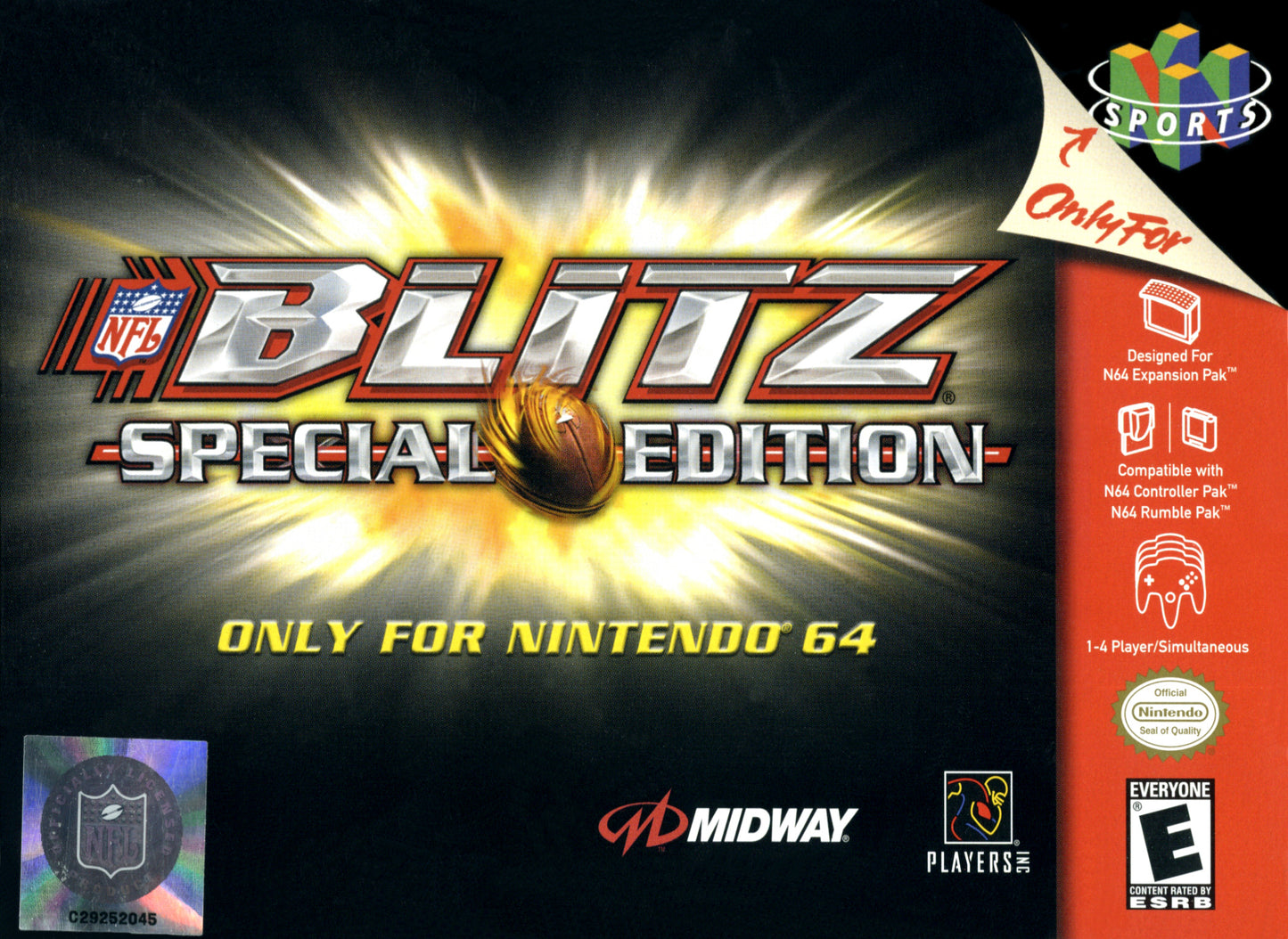 NFL BLITZ: SPECIAL EDITION  - N64 (W/BOX & MANUAL)