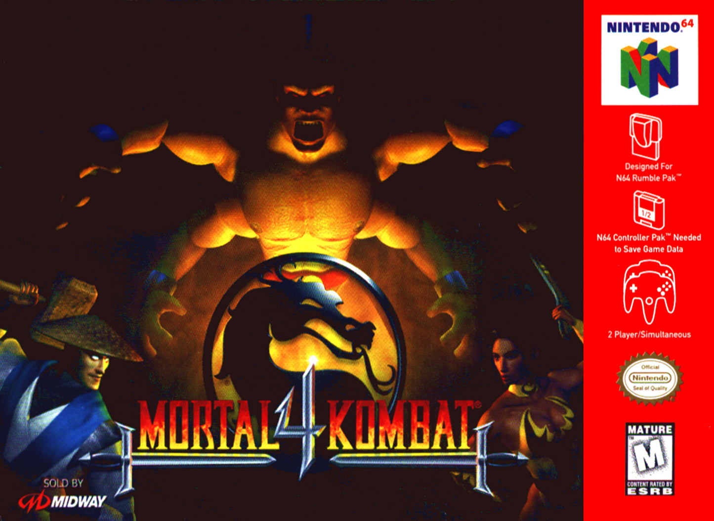 MORTAL KOMBAT 4  - N64 (W/BOX & MANUAL)