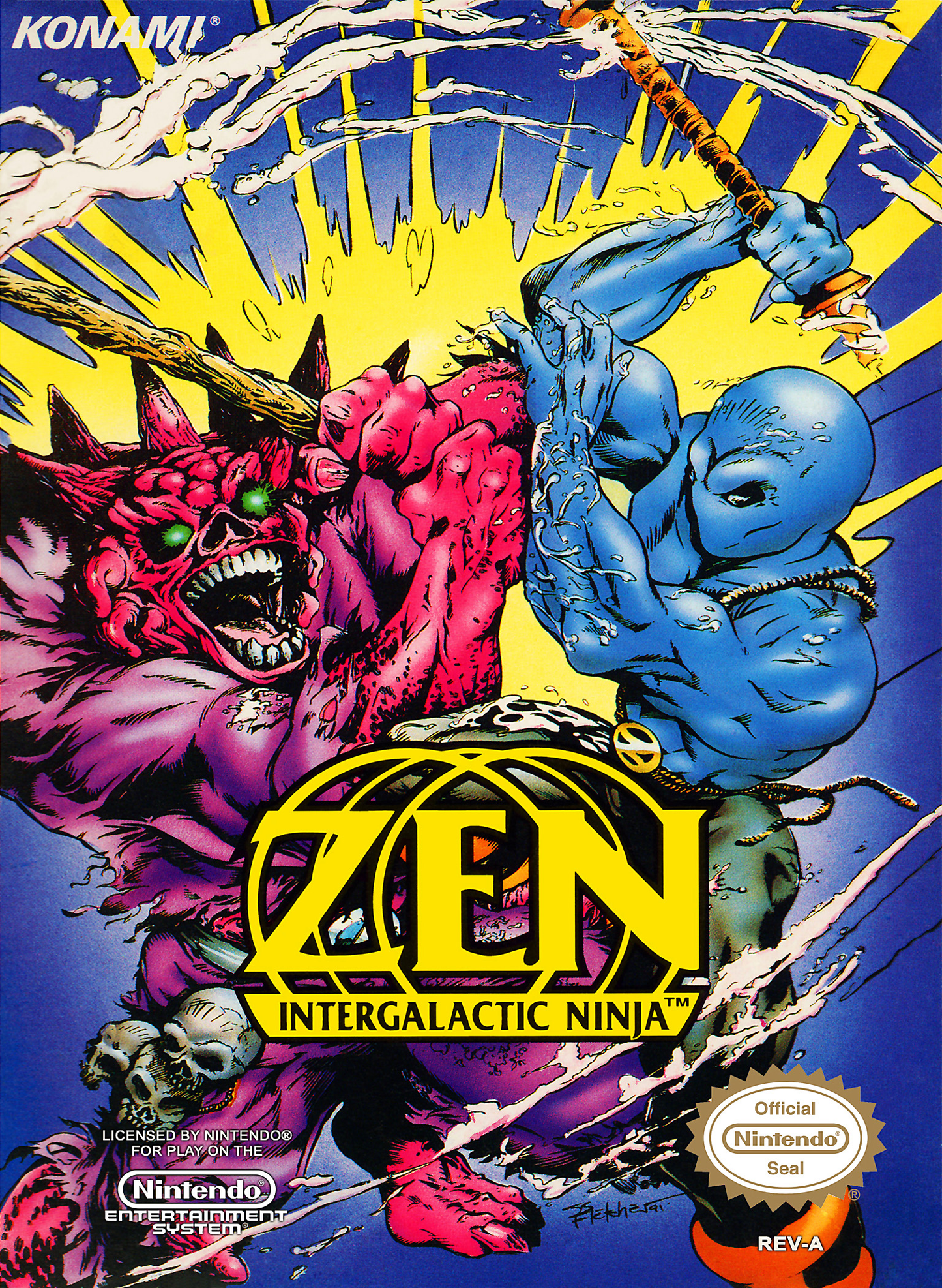 ZEN: INTERGALACTIC NINJA  - NES (W/BOX & MANUAL)