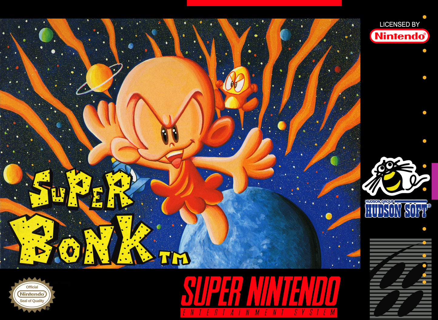 SUPER BONK  - SNES (W/BOX & MANUAL)