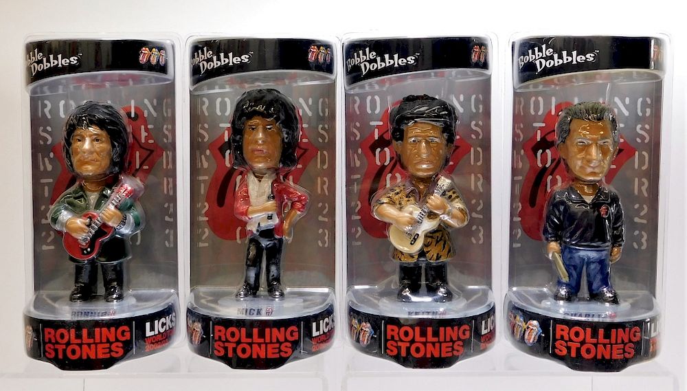 ROLLING STONES: KEITH/MICK/RONNIE/CHARLI - BOBBLE DOBBLES-LICKS-SET OF 4