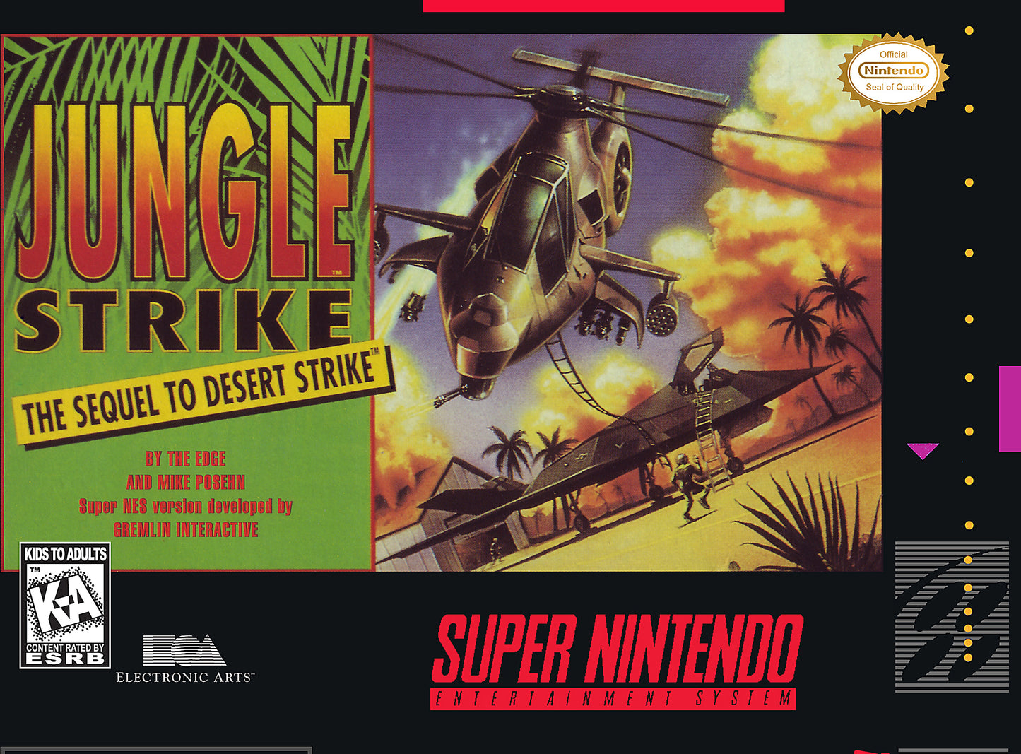 JUNGLE STRIKE  - SNES (W/BOX & MANUAL)