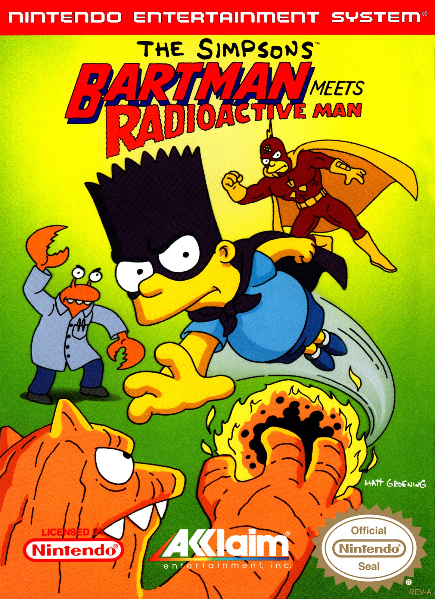 SIMPSONS: BARTMAN MEETS RADIOACTIVE MAN  - NES (W/BOX & MANUAL)