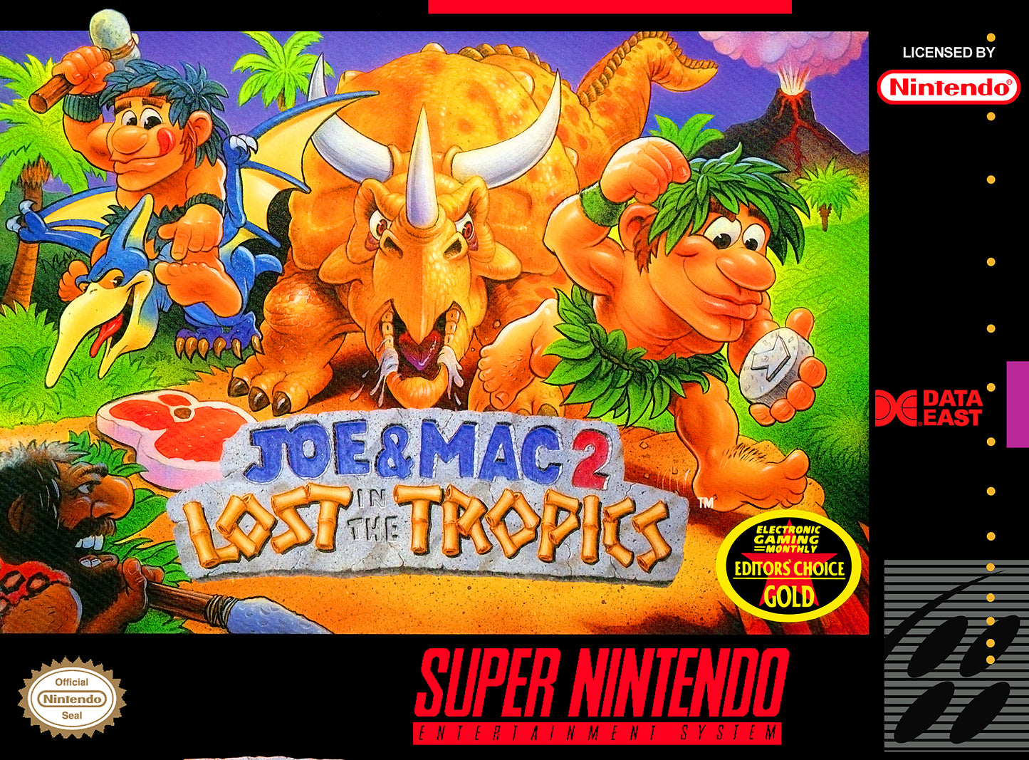 JOE & MAC 2: LOST IN THE TROPICS  - SNES (W/BOX & MANUAL)