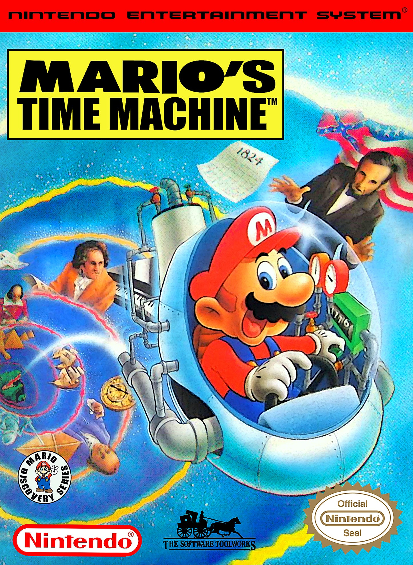 MARIO'S TIME MACHINE  - NES (W/BOX & MANUAL)