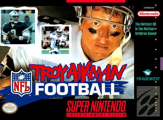 TROY AIKMAN NFL FOOTBALL  - SNES (W/BOX & MANUAL)