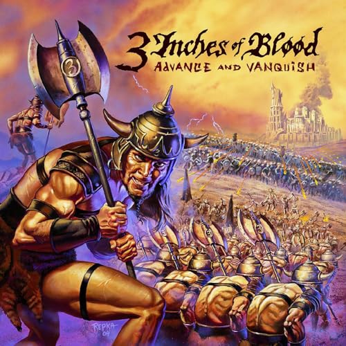 3 INCHES OF BLOOD - ADVANCE & VANQUISH: 20TH ANNIVERSARY - ORANGE & BLACK 'ASHEN DAWN' COLORED VINYL