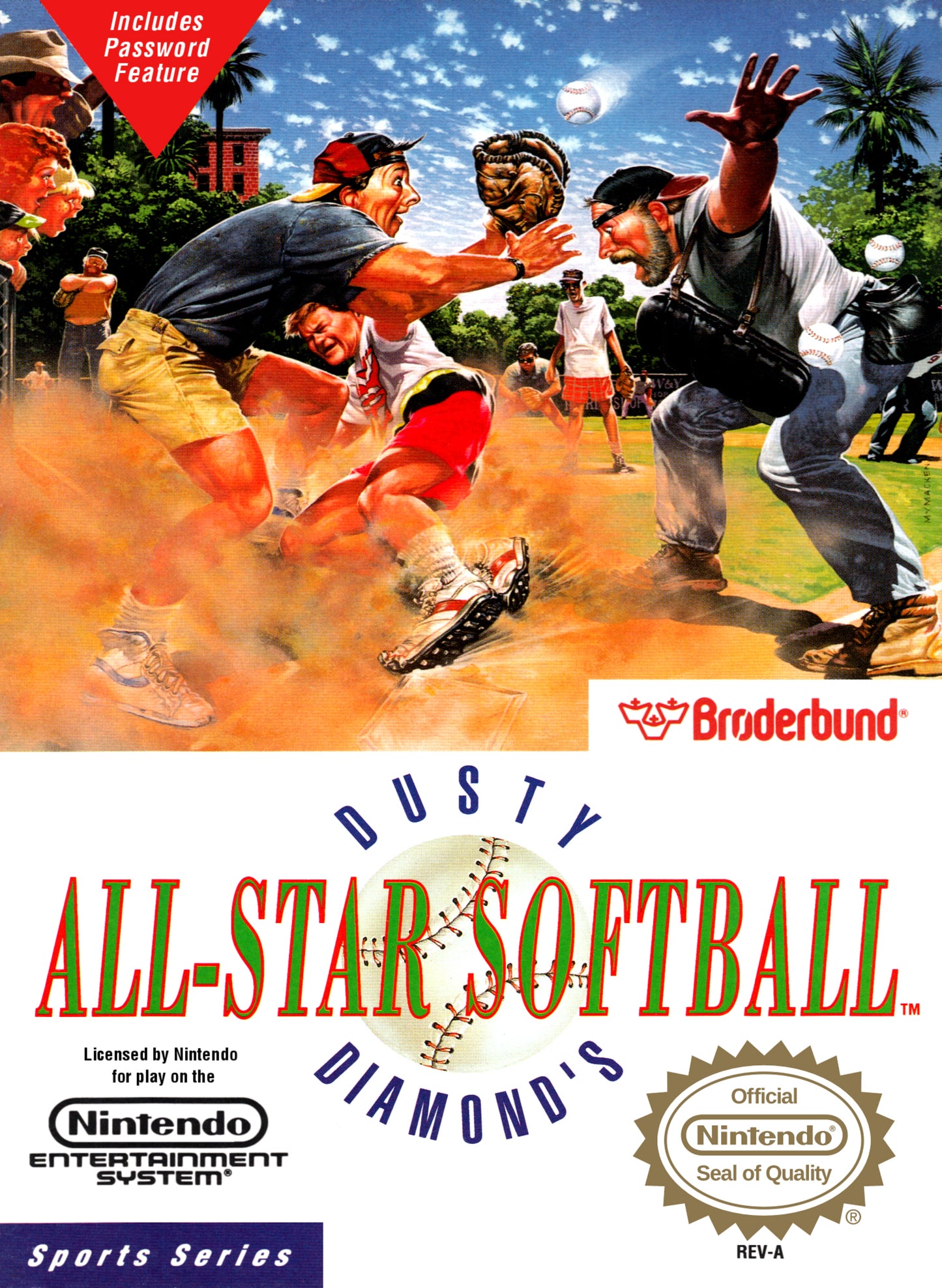 DUSTY DIAMOND'S ALL-STAR SOFTBALL  - NES (W/BOX & MANUAL)