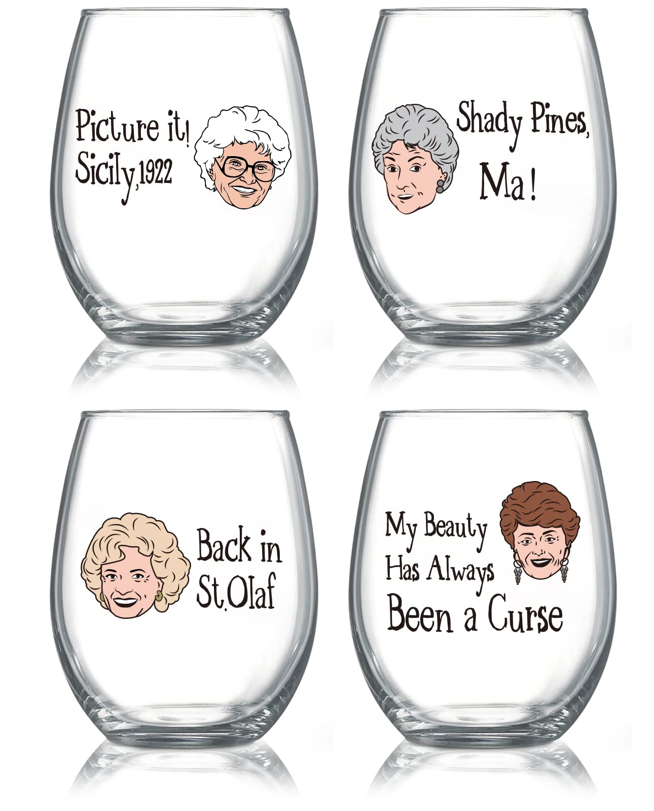 GOLDEN GIRLS - WINE MUGS-SET OF 4