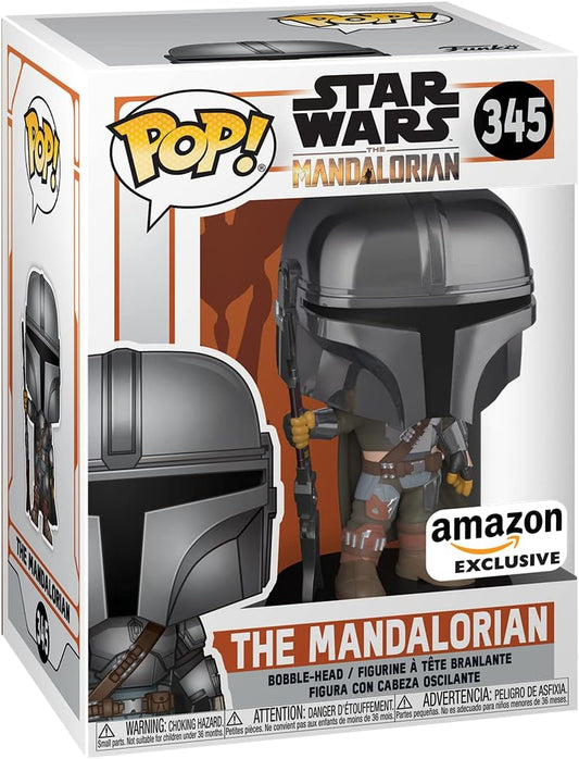 STAR WARS: MANDALORIAN #345 (CHROME ARMOR) - FUNKO POP!-EXCLUSIVE