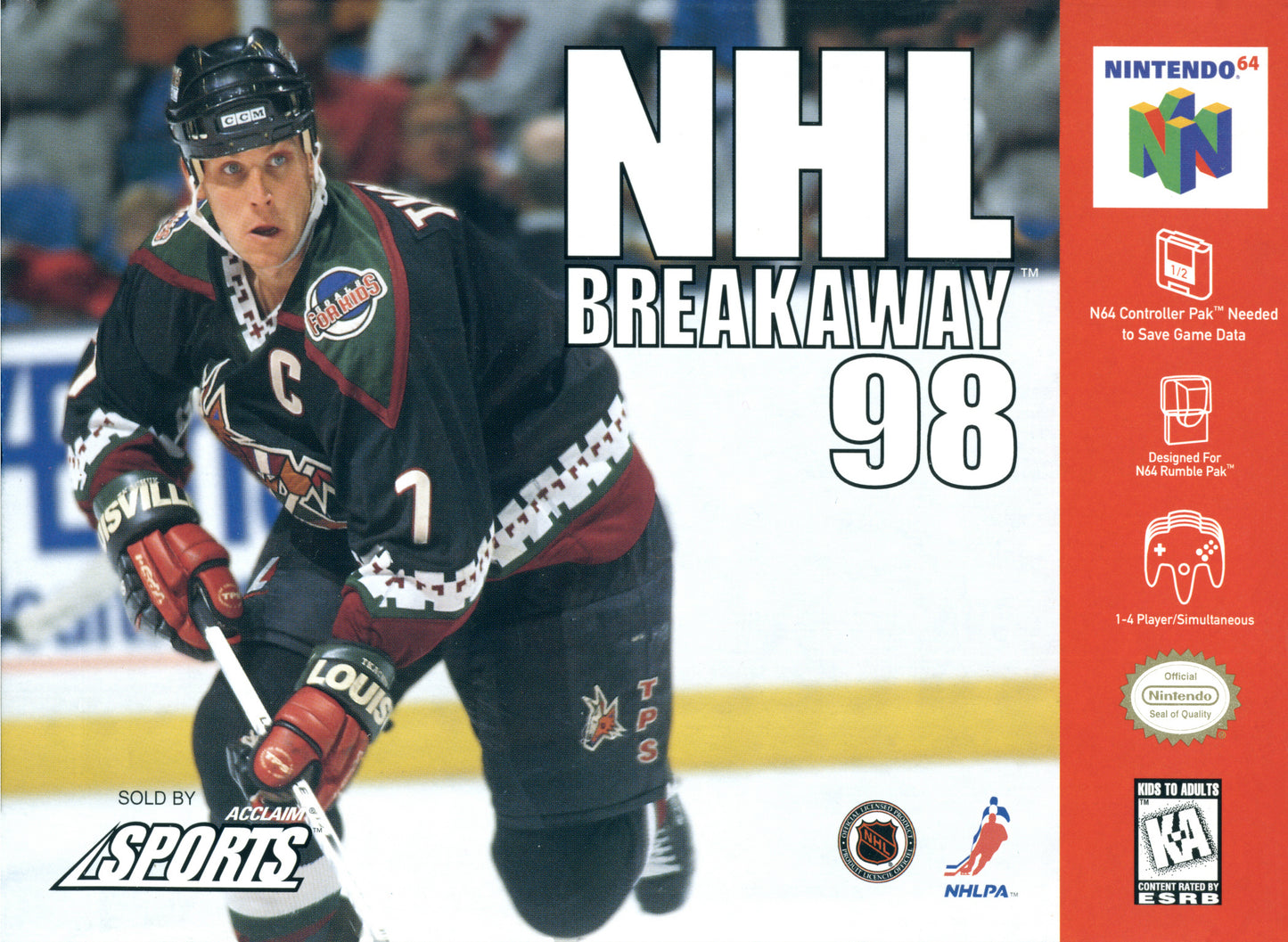 NHL BREAKAWAY '98  - N64 (W/BOX & MANUAL)