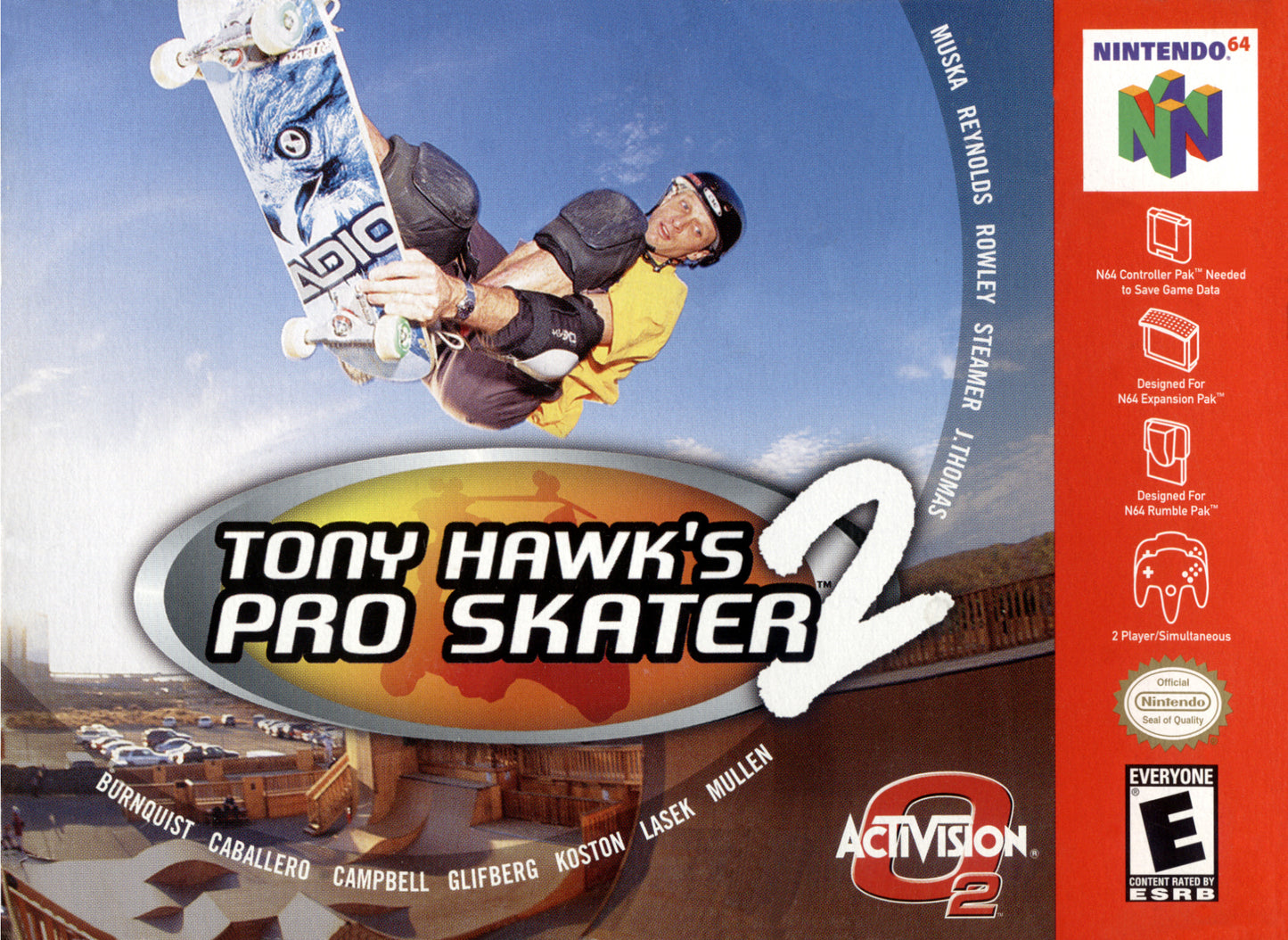 TONY HAWK'S PRO SKATER 2  - N64 (W/BOX & MANUAL)