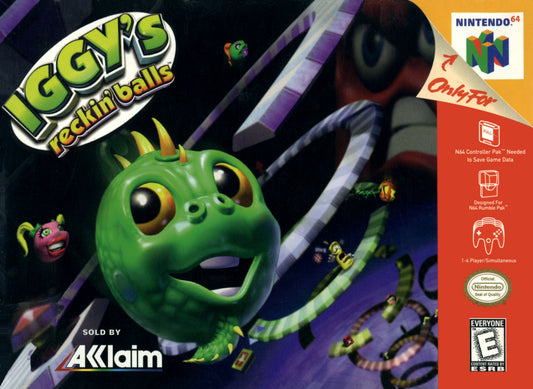 IGGY'S RECKIN' BALLS  - N64 (W/BOX & MANUAL)