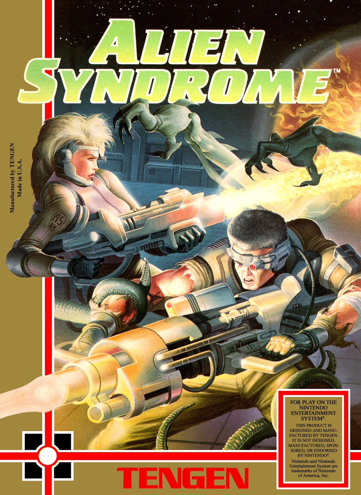 ALIEN SYNDROME  - NES (W/BOX & MANUAL)