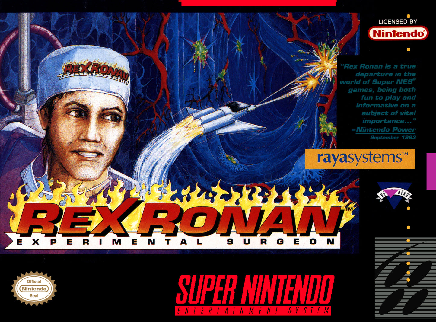 REX RONAN: EXPERIMENTAL SURGEON  - SNES (W/BOX & MANUAL)