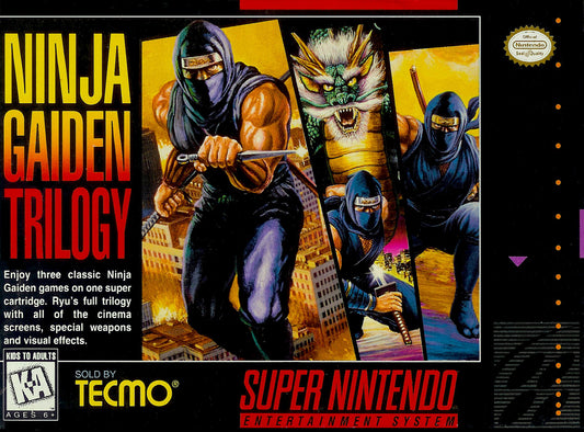 NINJA GAIDEN TRILOGY  - SNES (W/BOX & MANUAL)