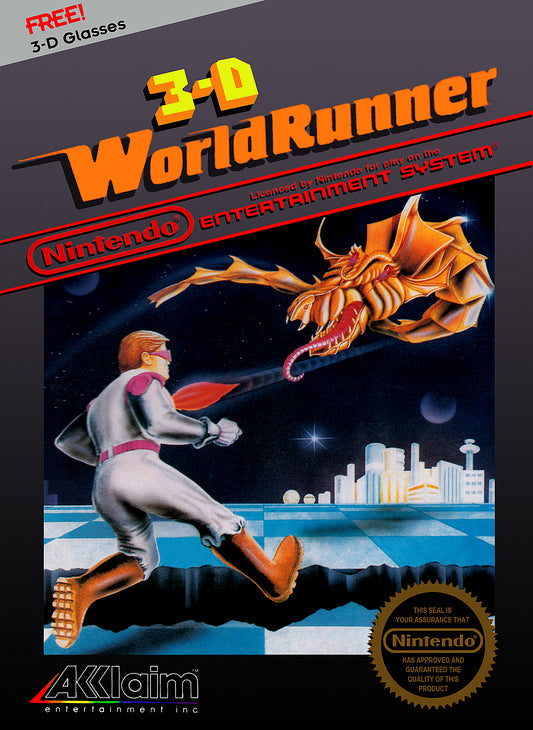 3D WORLDRUNNER  - NES (W/BOX & MANUAL)