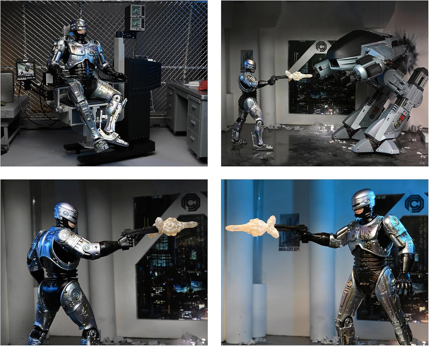 ROBOCOP: ULTIMATE DELUXE BATTLE DAMAGE ROBOCOP W/CHAIR  - NECA-7"