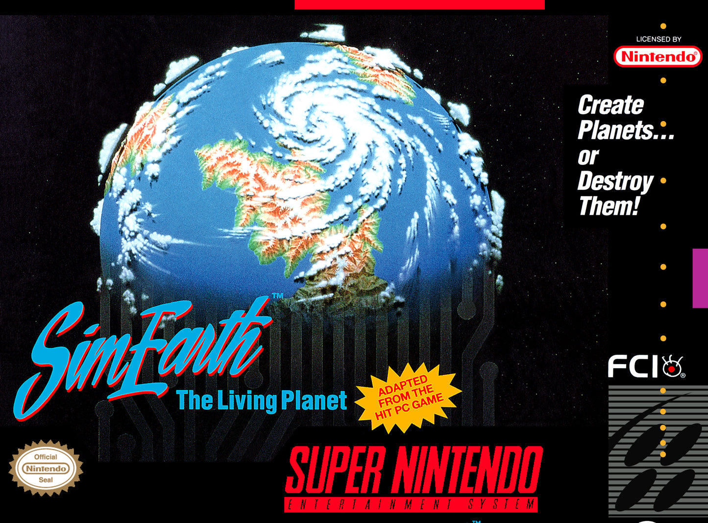 SIMEARTH: THE LIVING PLANET  - SNES (W/BOX & MANUAL)