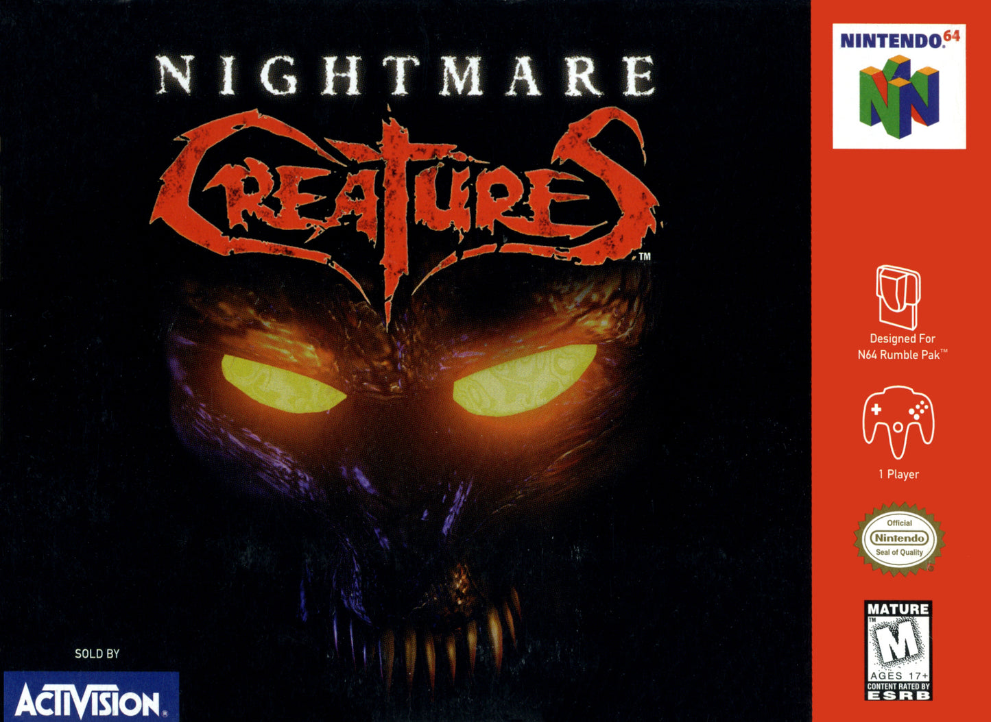 NIGHTMARE CREATURES  - N64 (W/BOX & MANUAL)